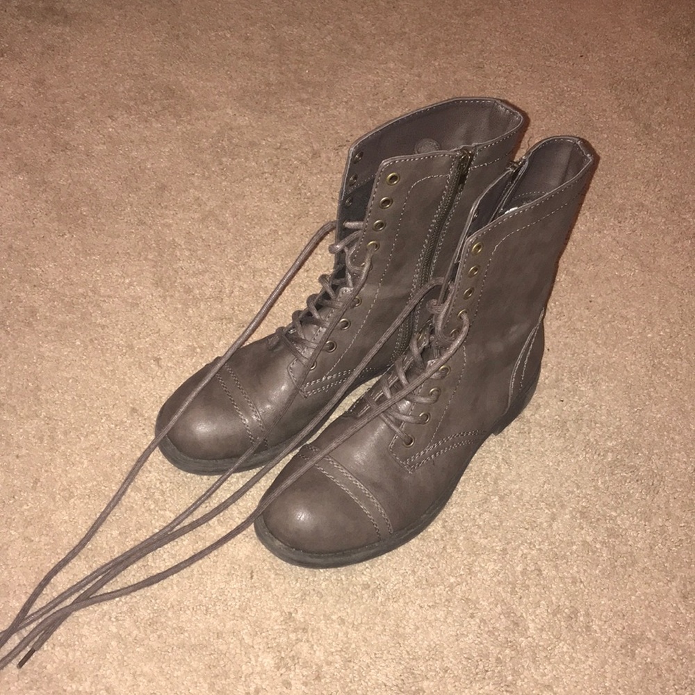 Taupe Combat Boots